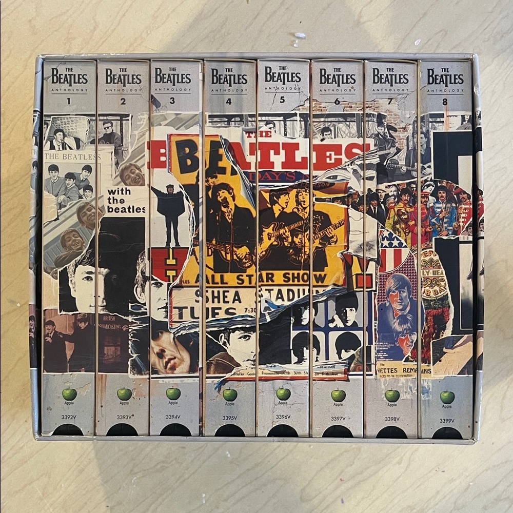 The Beatles Anthology VHS Collection with Multicolor Artwork